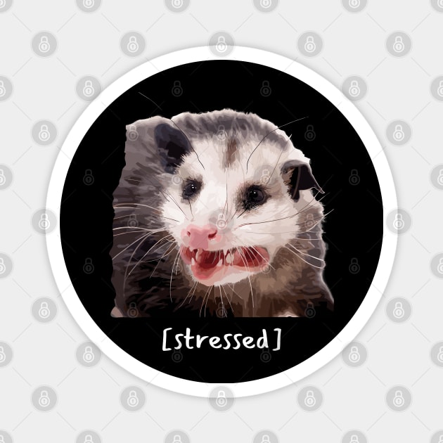 Opossum Stressed Funny Street Cat Meme Magnet by StarMa